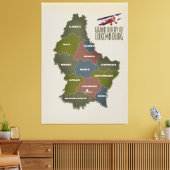 Toile Carte du Grand-Duché de Luxembourg (Insitu(Salon))