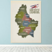 Toile Carte du Grand-Duché de Luxembourg (Insitu (Plancher de Bois))