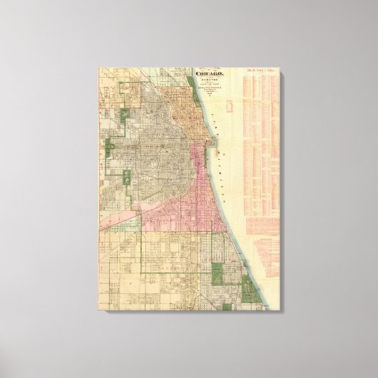 Toile Carte du guide Blanchard de Chicago 2 (Recto)