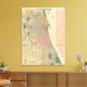 Toile Carte du guide Blanchard de Chicago 2 (Insitu(Salon))