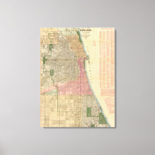 Toile Carte du guide de Blanchard de Chicago 2
