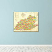 Toile Carte du Kentucky et du Tennessee (Insitu (Plancher de Bois))