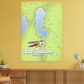 Toile Carte du Lac Besson France (Insitu(Salon))