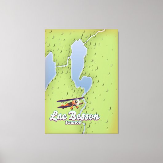 Toile Carte du Lac Besson France (Recto)