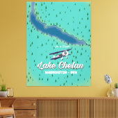 Toile Carte du lac Chelan Washington (Insitu(Salon))