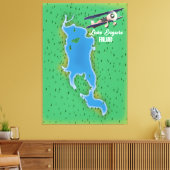 Toile Carte du lac Engure en Finlande (Insitu(Salon))