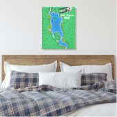 Toile Carte du lac Engure en Finlande (Insitu(Chambre))