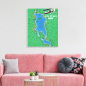 Toile Carte du lac Engure en Finlande (Insitu(Salon))