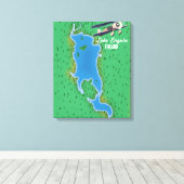 Toile Carte du lac Engure en Finlande (Insitu (Plancher de Bois))