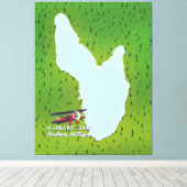 Toile Carte du lac Hubbard dans le nord du Michigan (Insitu (Plancher de Bois))