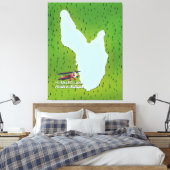 Toile Carte du lac Hubbard dans le nord du Michigan (Insitu(Chambre))