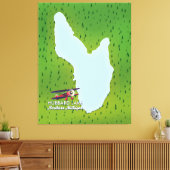 Toile Carte du lac Hubbard dans le nord du Michigan (Insitu(Salon))