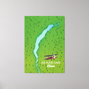 Toile Carte du lac Ka Nasi Chine