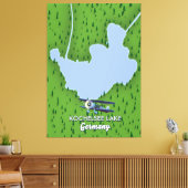 Toile Carte du lac Kochelsee, Allemagne (Insitu(Salon))