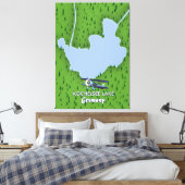 Toile Carte du lac Kochelsee, Allemagne (Insitu(Chambre))