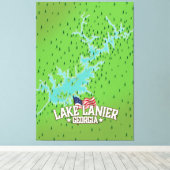Toile Carte du lac Lanier Georgia (Insitu (Plancher de Bois))