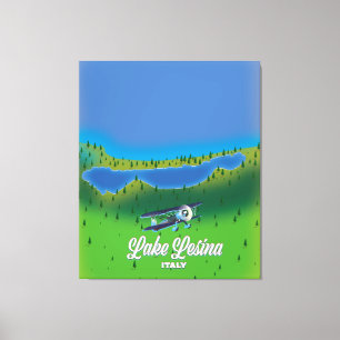 Toile Carte du lac Lesina Italie