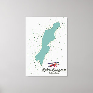 Toile Carte du lac Lungern Suisse