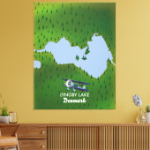 Toile Carte du lac Lyngby Danemark (Insitu(Salon))