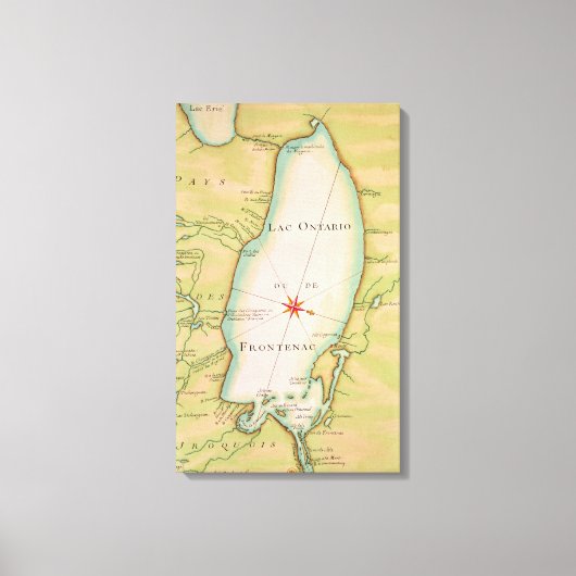 Toile Carte du lac Ontario (Recto)