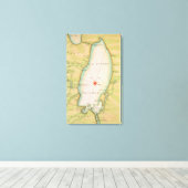 Toile Carte du lac Ontario (Insitu (Plancher de Bois))