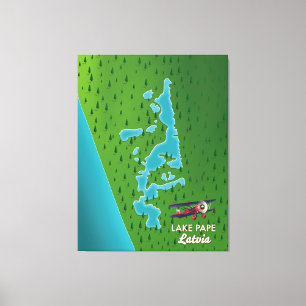 Toile Carte du lac Pape Lettonie