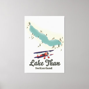 Toile Carte du lac Thun Suisse