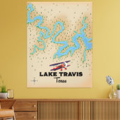 Toile Carte du lac Travis Texas (Insitu(Salon))