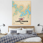 Toile Carte du lac Travis Texas (Insitu(Chambre))