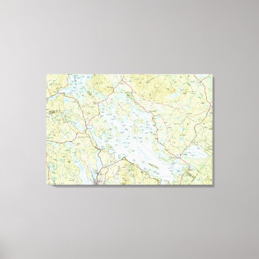 Toile Carte du lac Winnipesaukee (1986) (Recto)
