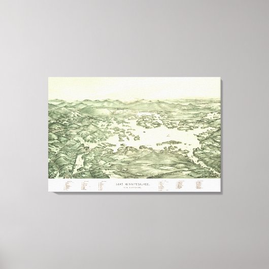 Toile Carte du lac Winnipesaukee de 1903 (Recto)