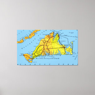 Toile Carte du Martha's Vineyard mA