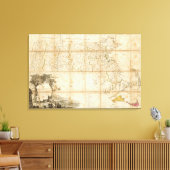 Toile Carte Du Massachusetts (Insitu(Salon))