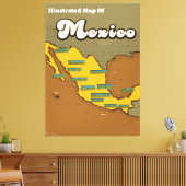 Toile Carte du Mexique (Insitu(Salon))