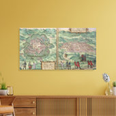 Toile Carte du Mexique et Cuzco, de 'Civitates Orbis Ter (Insitu(Salon))