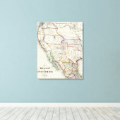 Toile Carte Du Mexique Et De La Californie (Insitu (Plancher de Bois))