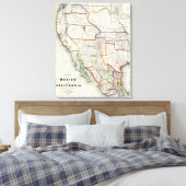 Toile Carte Du Mexique Et De La Californie (Insitu(Chambre))