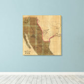 Toile Carte du Mexique montrant le siège de la guerre (Insitu (Plancher de Bois))