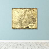 Toile Carte du Midwest américain (c 1840) (Insitu (Plancher de Bois))