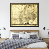 Toile Carte du Midwest américain (c 1840) (Insitu(Chambre))