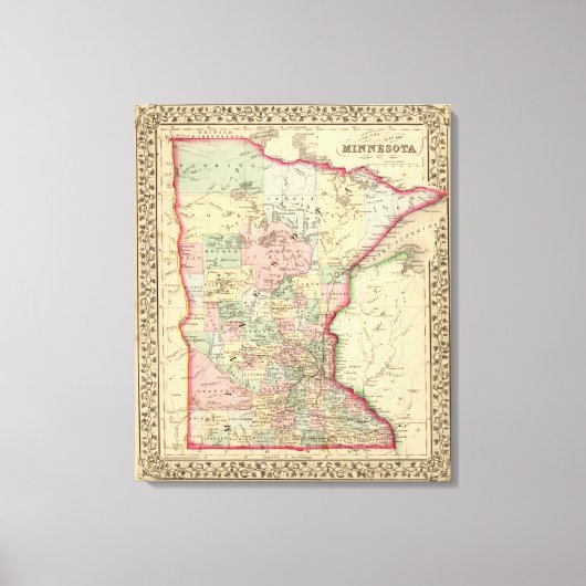 Toile Carte du Minnesota par Mitchell (Recto)