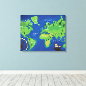 Toile Carte du monde (Insitu (Plancher de Bois))