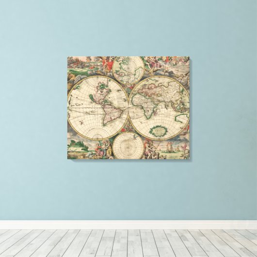 Toile Carte du monde 1671 (Insitu (Plancher de Bois))