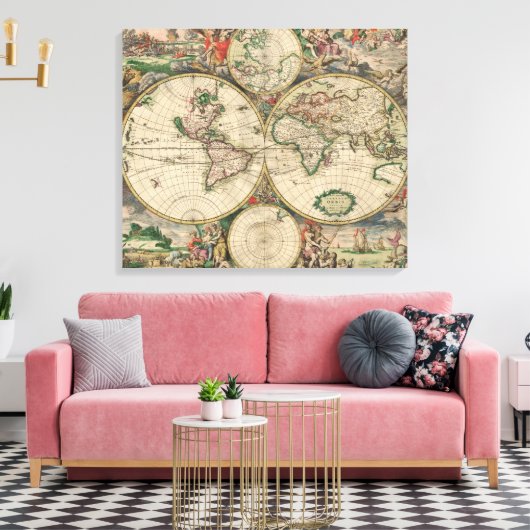 Toile Carte du monde 1671 (Insitu(Salon))