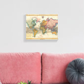 Toile Carte du monde 1700s Antique Continents (Insitu(Salon))