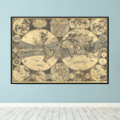 Toile Carte du monde (1702) (Insitu (Plancher de Bois))