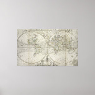 Toile Carte du monde 1736