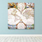 Toile CARTE DU MONDE, 17ème SIÈCLE (Insitu (Plancher de Bois))