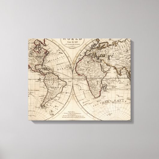 Toile Carte du monde à l'ancienne (1795) (Recto)