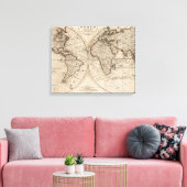 Toile Carte du monde à l'ancienne (1795) (Insitu(Salon))